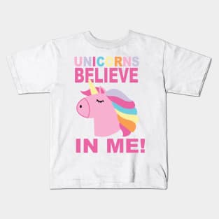 UNICORNS BELIEVE IN ME Kids T-Shirt